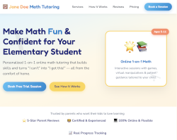 Thumbnail of the Jane Doe Math Tutoring website